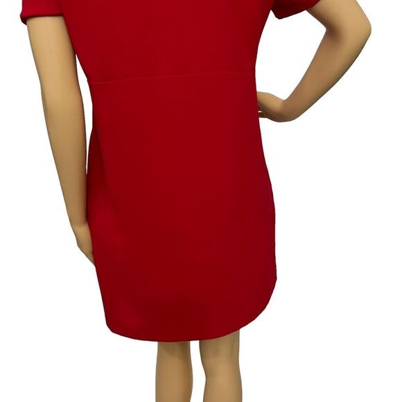 Zara Red Short Sleeve Made In Morocco Shift Dress Size S NWOT - Picture 6 of 10